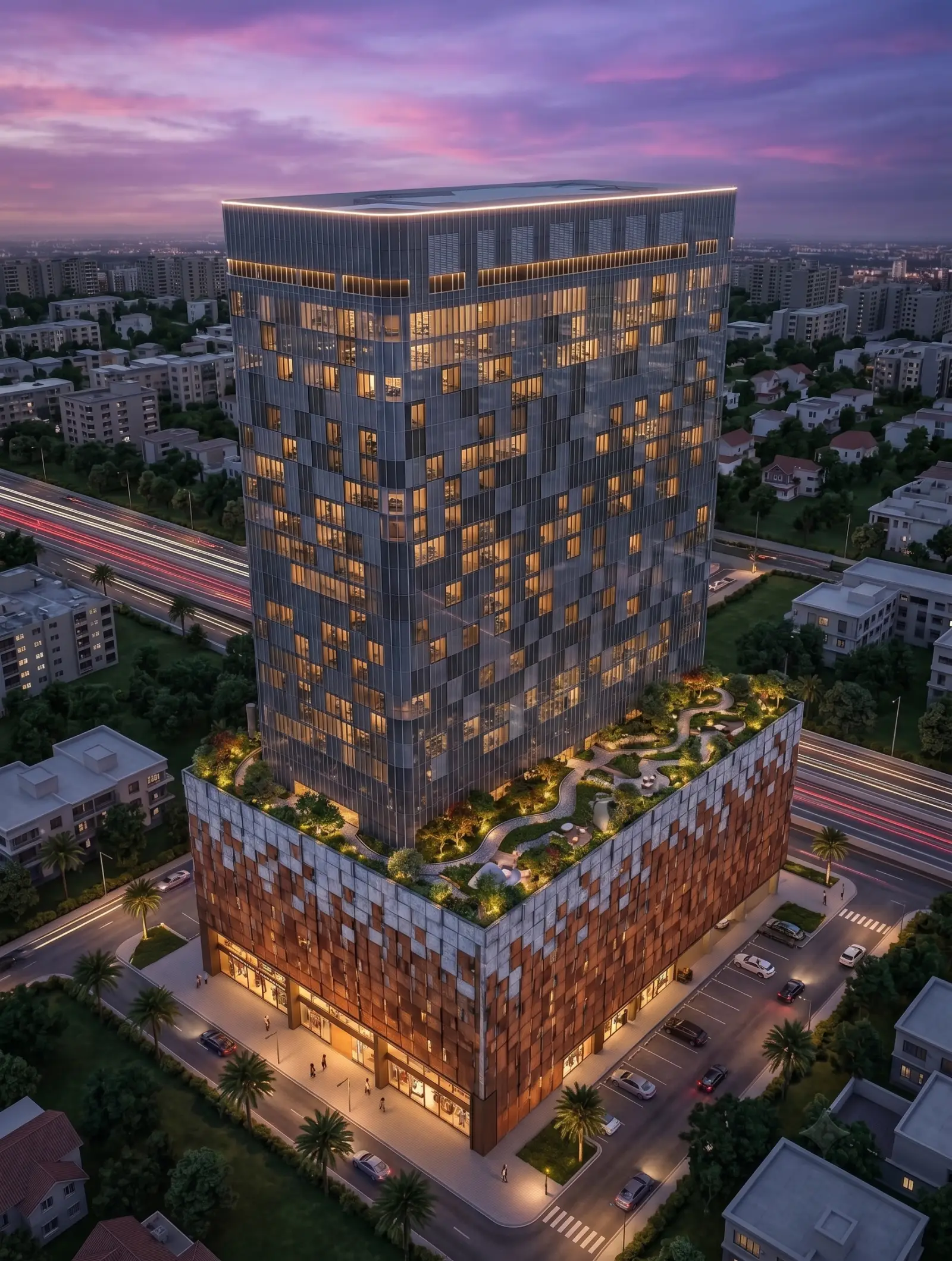 Commercial tower with retail frontage, Mahape MIDC