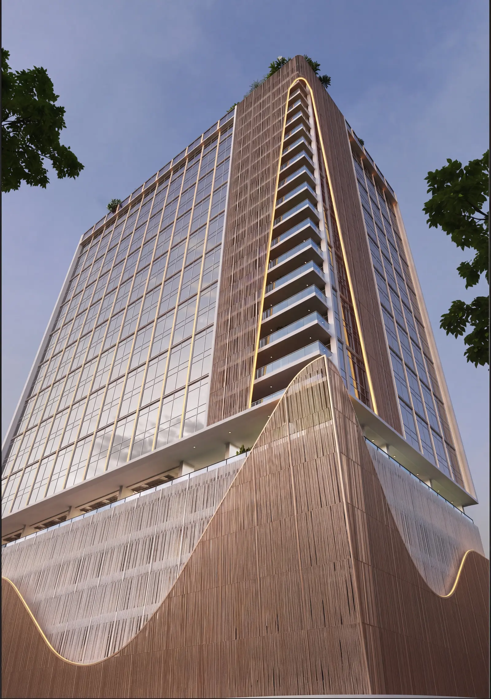 Corner view of an office tower, Vashi